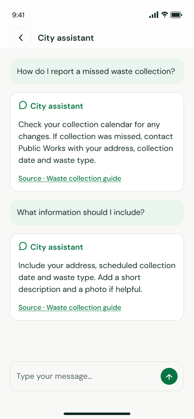 Citizen app screen