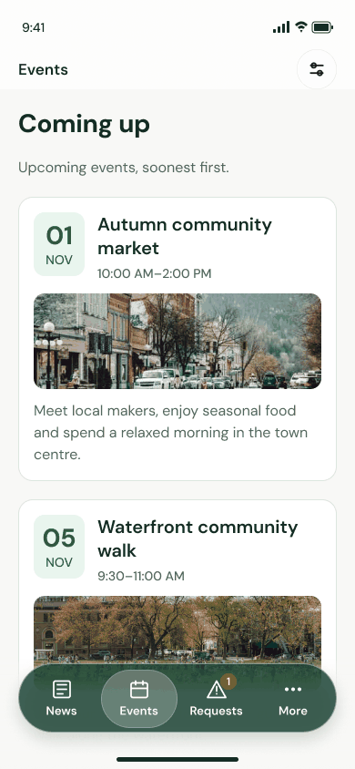 Citizen app screen