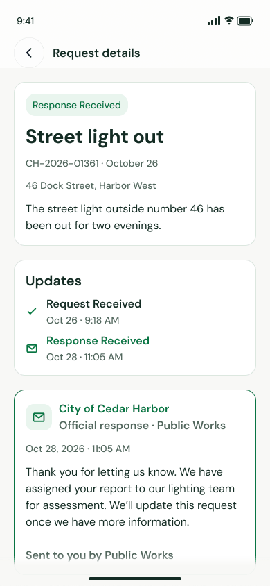 Citizen app screen